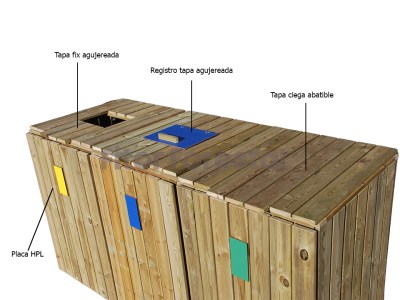 Papelera reciclaje modelo cubic